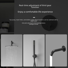 Wall-mounted Shower Head Set with Life Theme, Black Bathroom Shower Head, Home Invisible Shower Head Manufacturer Wholesale