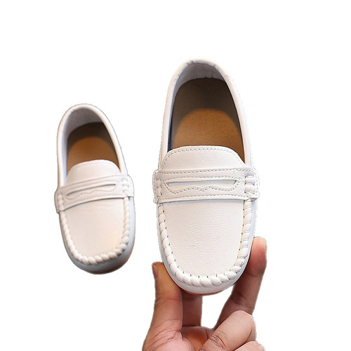 Girls 'leather shoes Korean spring and autumn new children's small leather shoes with soft soles for small and medium-sized children's Internet celebrity all-matching Moccasin-bean shoes trend