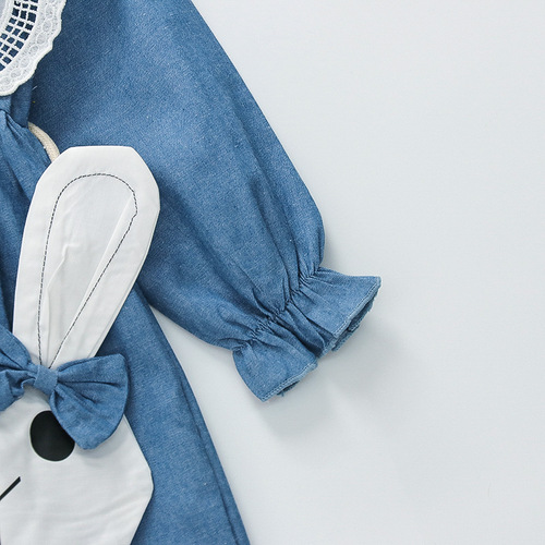 Girls Spring and Autumn Clothes  New Fake Two-piece Dress Shirt Skirt Children's Long Sleeve Princess Dress Western Style Skirt