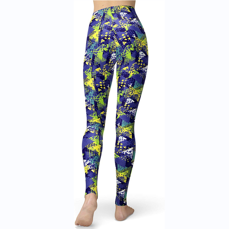 Abbigliamento da donna multicolore stampato slim fit fianchi sollevamento snellente grandi dimensioni corsa yoga fitness leggings_voghion.com