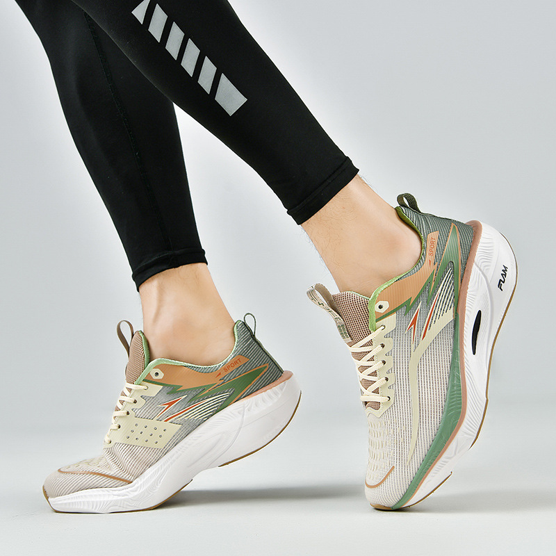 Really Explosive Soft Elastic Couple Cushioning Running Shoes for Men and Women, Fly-Knit Sports Shoes, Ultra-Light Racing Shoes, Youth Physical Test Shoes