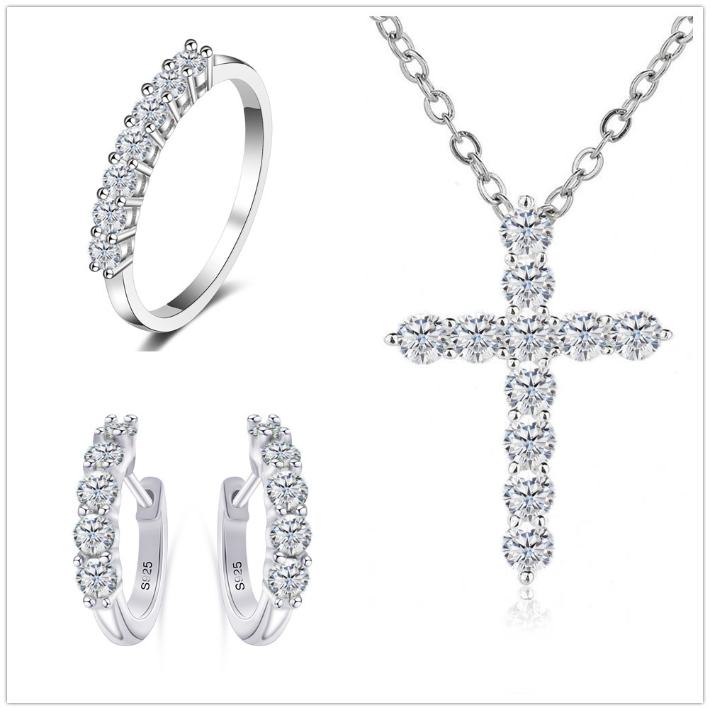 2.8CT Color Moissanite Set Sterling Silver S925 Set con Certificado GRA Over-Tested Pen Pen Ring Set