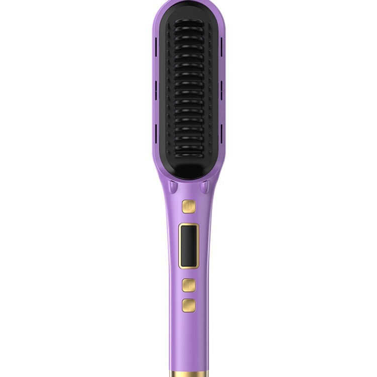 Suministro directo de fábrica de pelo recto peine de iones negativos no duele el pelo rizado recto de doble propósito de madera contrachapada peine eléctrico hogar perezoso artefacto esponjoso