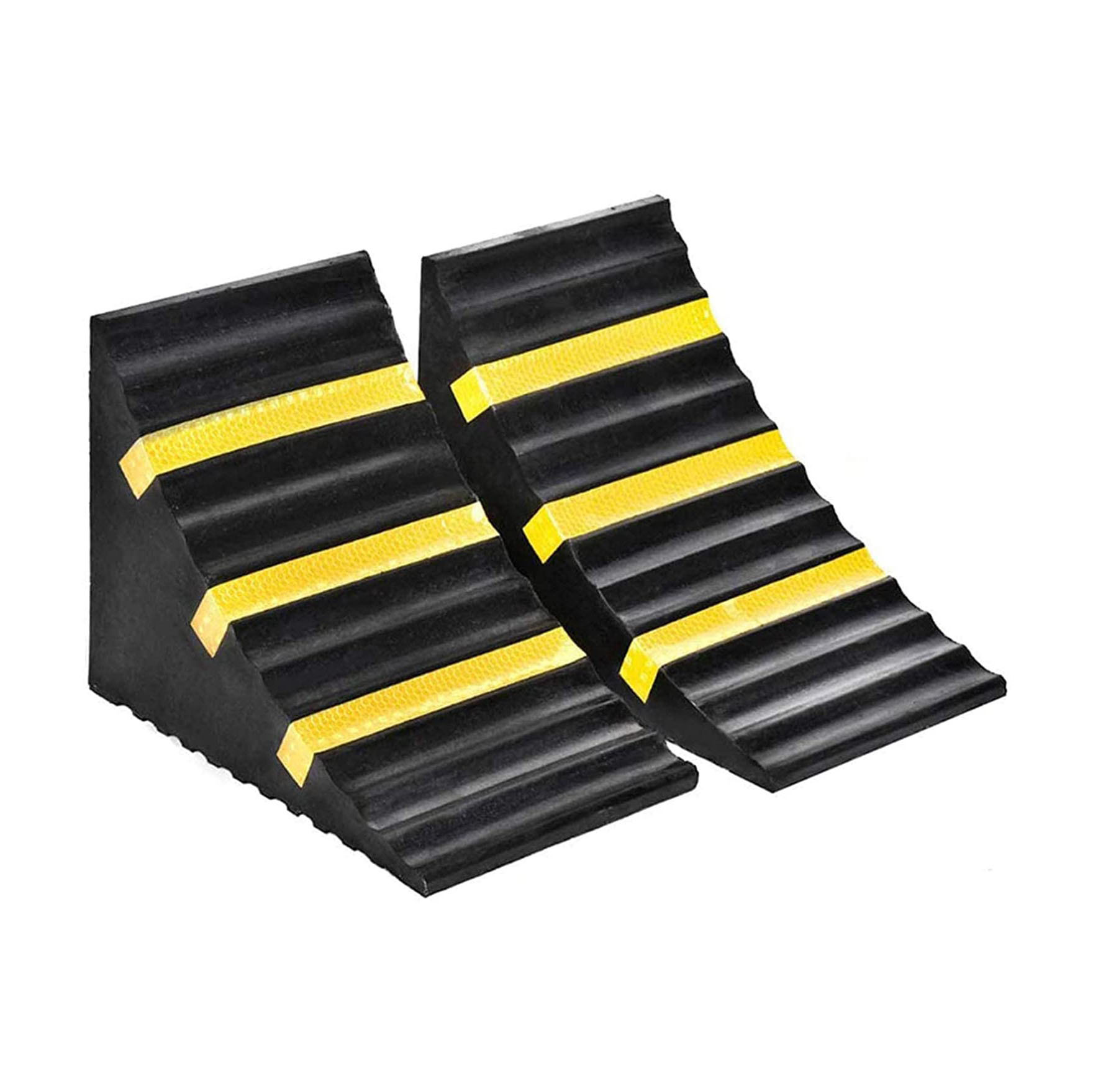 橡胶止轮块 汽车卡车停车楔 止滑器带反光贴三角橡胶块 止退器