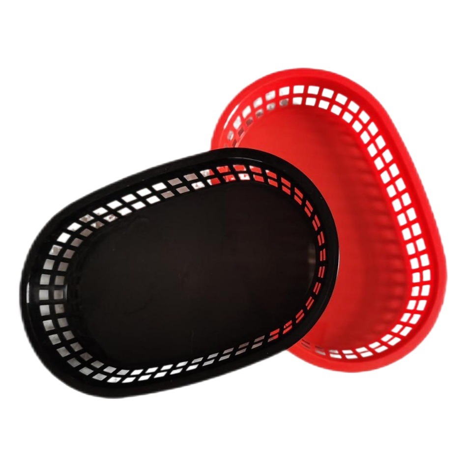 Factory Direct Sales Plastic French Fry Basket Burger Basket Runway-Shaped Drainable Fruit Tray Living Room Bread Basket Medium Size