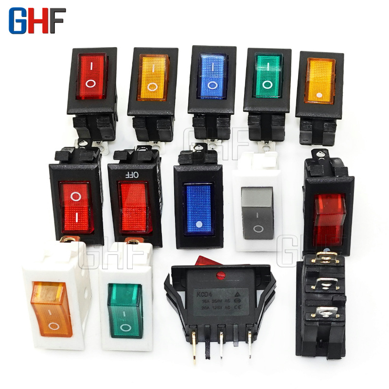 供应KCD4-101带灯翘板开关16*32mm麻将机吸尘器豆浆机扫地机