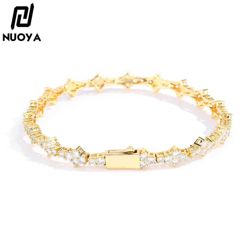European and American Cross-Border Hip-Hop Hot-Selling Airplane Tennis Chain Zircon Bracelet Light Luxury High-End Accessories Men's Jewelry Wholesale