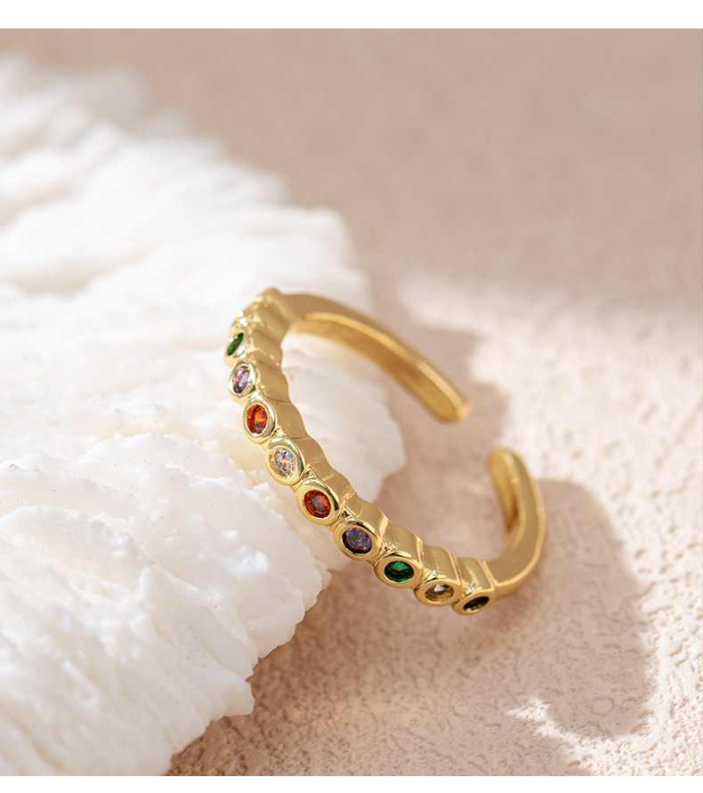 Fashion Geometric Copper Plating Zircon Rings 1 Piece