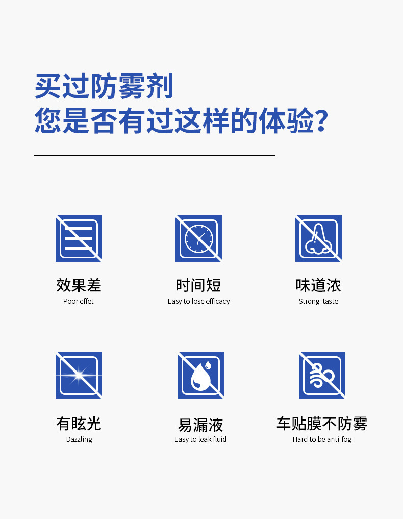 Japan's Fast-Track Anti-Fogging Agent Car Windshield Window Defogging Long-Term Helmet Anti-Fogging and Defogging Artifact
