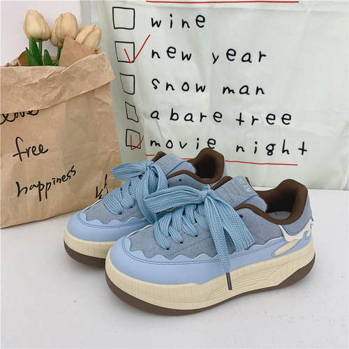 Korean Style Versatile Low-top Sporty Women's Shoes 2024 Spring Student New Thick Sole Canvas Shoes Women Fashion Hong Kong Style