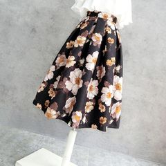 2025年新作プリントチュチュスカート、ハイウエストスリムスカート、花柄ロングスカート、オールシーズンスカート、レトロ秋