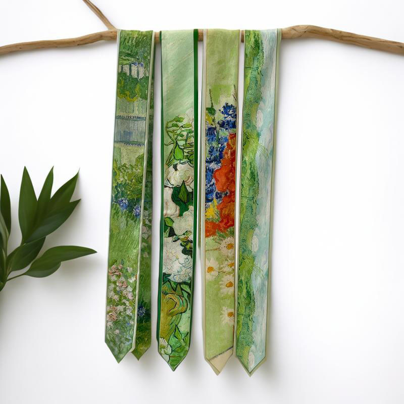 25g Weight Silk Scarf Classification Holiday, Daily, Selfie Occasion Satin Material Flower Pattern Summer Season Women's Gender Fairy Style, Sweet Style Women's Fairy Style Sweet Flower Satin Silk Scarf 无