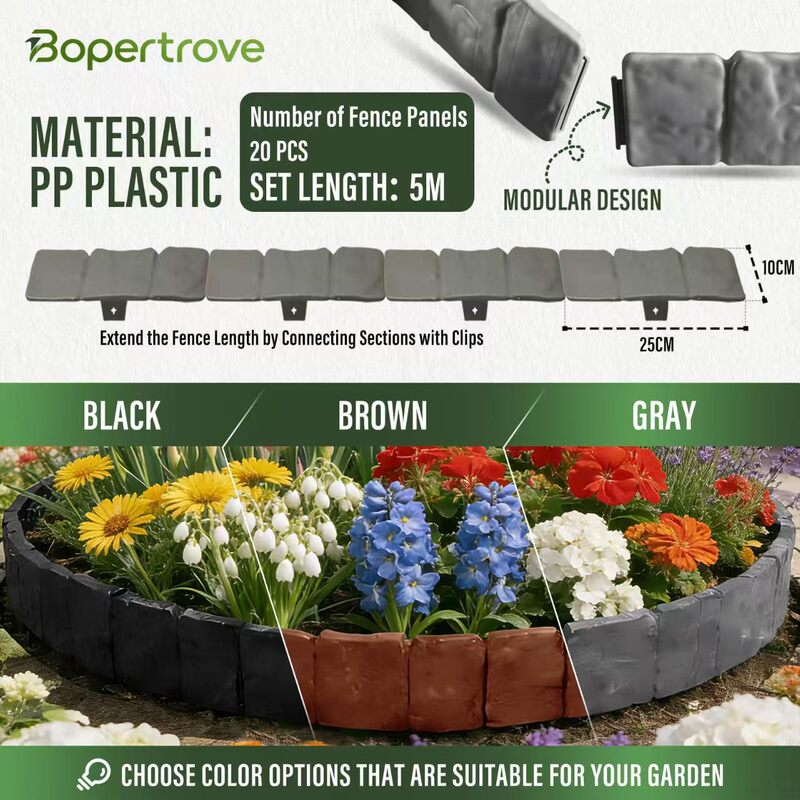 Cross-Border Foreign Trade Dropshipping of Sheet-Style Plastic Fence Panels, Partition Fences, Faux Stone Courtyard Outdoor Gardening Durable Small Fences Cross-Border Foreign Trade Dropshipping of Sheet-Style Plastic Fence Panels, Partition Fences, Faux Stone Courtyard Outdoor Gardening Durable Small Fences