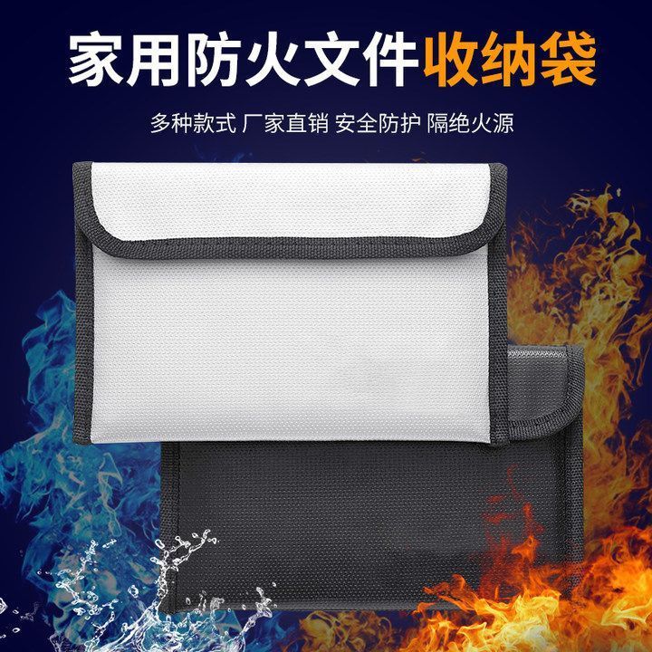 Fábrica directa bolsa de almacenamiento ignífugo certificado de documentos archivos comerciales pasaporte sellado bolsa de documentos impermeable