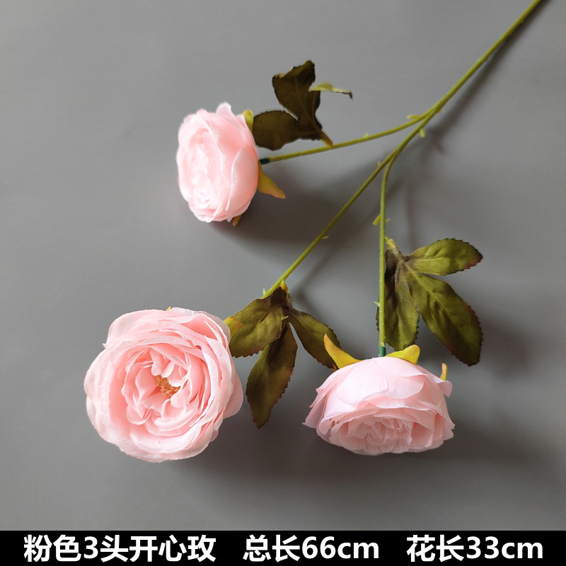 婚庆粉色系花材单只玫瑰牡丹假花结婚现场婚礼布置装饰花|undefined