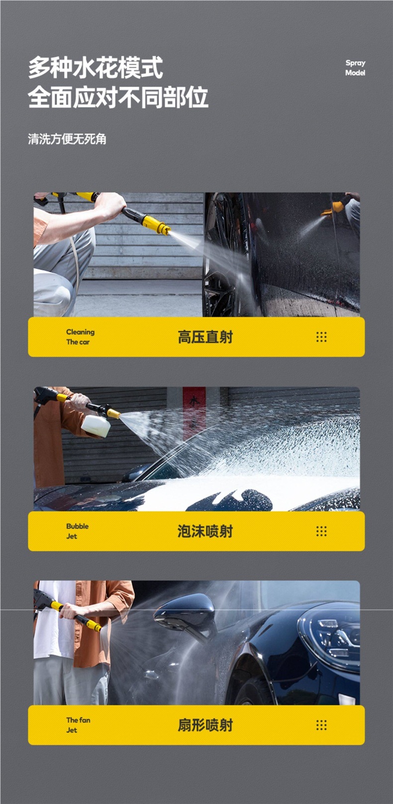 Guizhancheng Household High-Pressure Car Washer Water Pump 220V High-Power Portable Car Washing Water Gun Magic Cleaning Machine