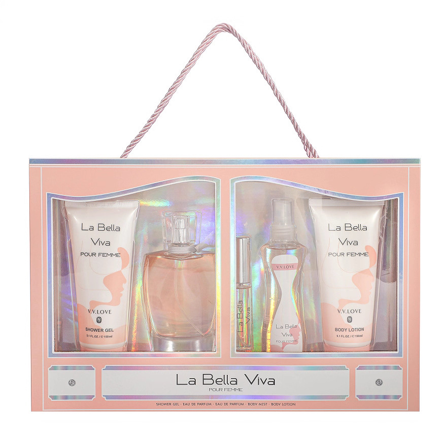 南美热销女士香水礼盒香氛五件套香水身体乳厂家批发perfume set