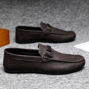 High-End Formal Wear Summer Soft-Soled Business Work Waterproof Lightweight Leather Men's Loafers Men's Thick-Soled Breathable Shoes