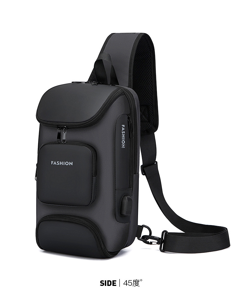 Men's chest bag, crossbody bag, men's fashionable and casual crossbody bag, crossbody backpack, single-shoulder bag, cross-border men's bag, chest bag, trendy undefined