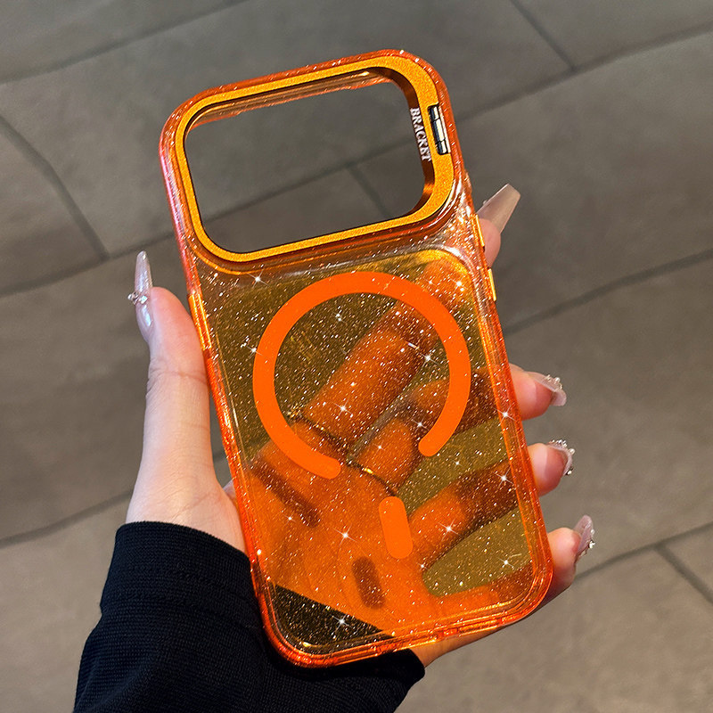 Funda con Soporte de Lente para iPhone 18promax 17 16 de PC con Absorción Magnética y Anti-caídas