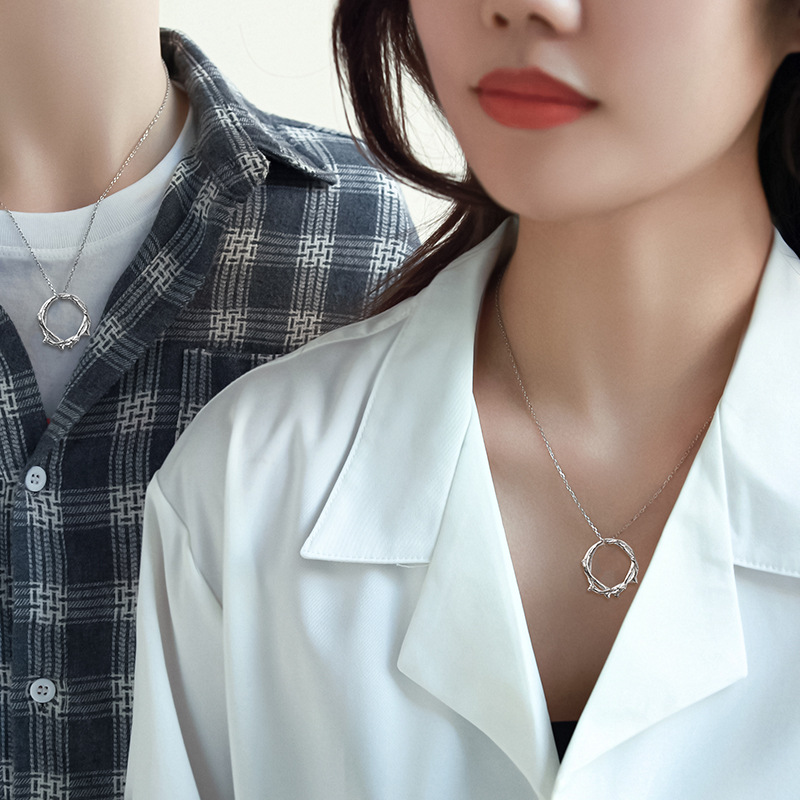 2022 Couple's Ring of Thorns Necklace Pendant 520 Valentine's Day Gift for Girlfriend and Boyfriend