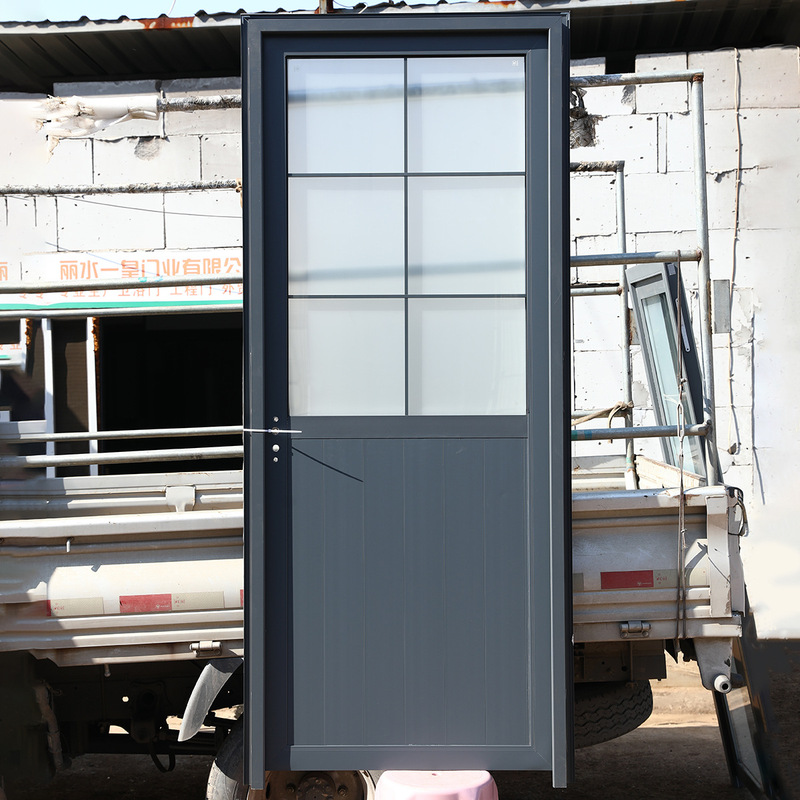 Cross-Border Home Bathroom Door Single Edge Aluminum Alloy Double-Layer Tempered Glass Transparent Door Kitchen Balcony Swing Door Cross-Border Home Bathroom Door Single Edge Aluminum Alloy Double-Layer Tempered Glass Transparent Door Kitchen Balcony Swing Door