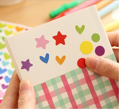 Korean Love Pentagon Star Round Sticker Album DIY Black Paper Handmade Growth Manual Decoration Material Sticker