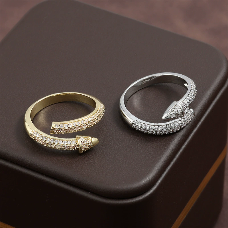 Arrow, one size zirconium, ring, universal accessory, European style, for import, wholesale
