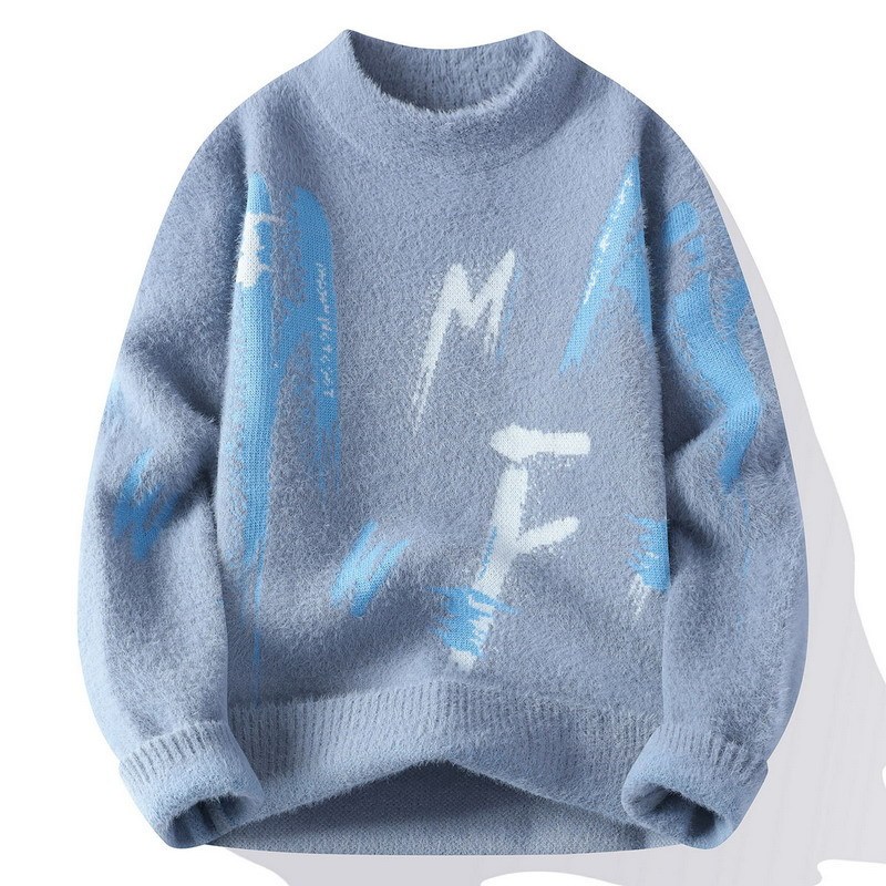 Men's Sweater 2025 Autumn/Winter New Youth Versatile Thickened Lazy Style Knitted Sweater Trendy Brand for Middle School Students