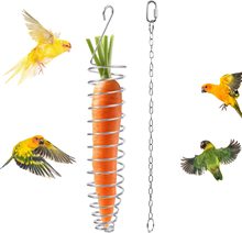 不锈钢鸟笼觅食器户外鸟类喂食器自然喂鸟器水果篮鹦鹉啃咬鸟玩具