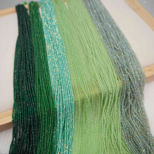 Green loose beads crystal beads diy antique national style rice beads 2mm bracelet necklace hairpin semi-finished handmade