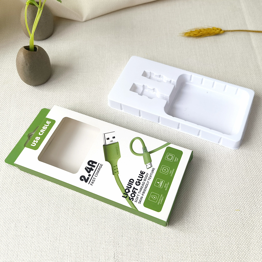 手機數據線包裝快充線紙盒蘋果安卓TPC樂視線彩盒馬卡龍顏色