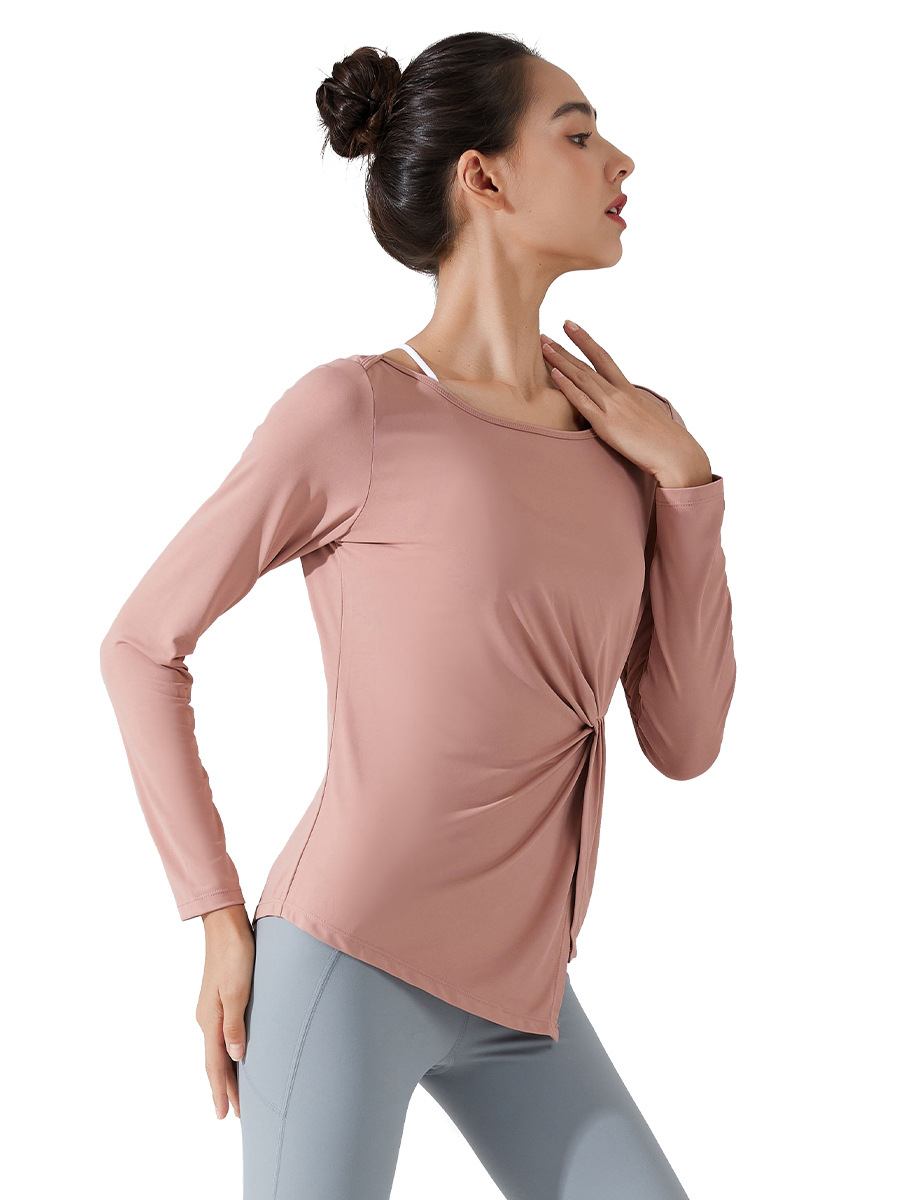 Ropa de Yoga de otoño europeo y americano manga larga de secado rápido deportes fitness superior correr adelgazamiento Delgado cadera-ropa de fitness para mujeres
