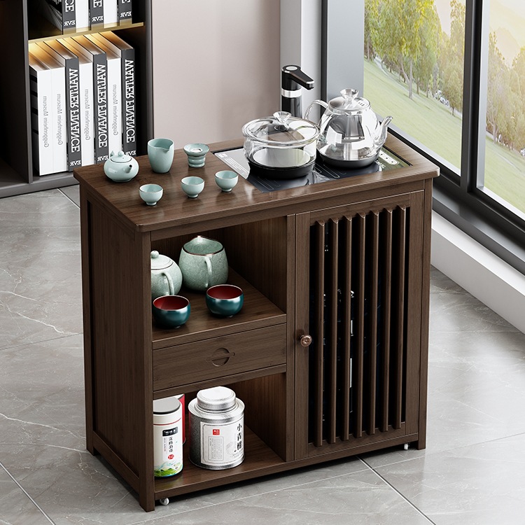 Mobile Tea Table Side Cabinet Tea Cabinet Tea Table Small Tea Table Kettle Integrated Office Tea Set Storage Cabinet