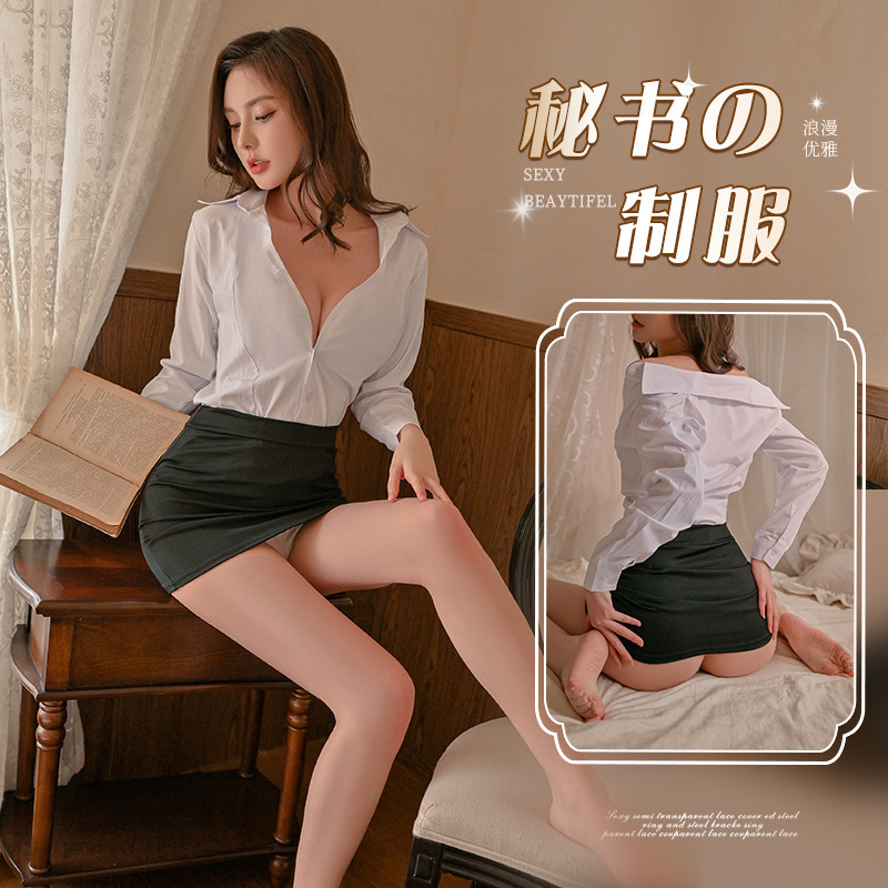 Sexy Secretary Uniform Lingerie Set Temptation Bodycon Dress Outfit Mature Tight-Fitting Sexy Secretary Uniform Lingerie Set Temptation Bodycon Dress Outfit Mature Tight-Fitting