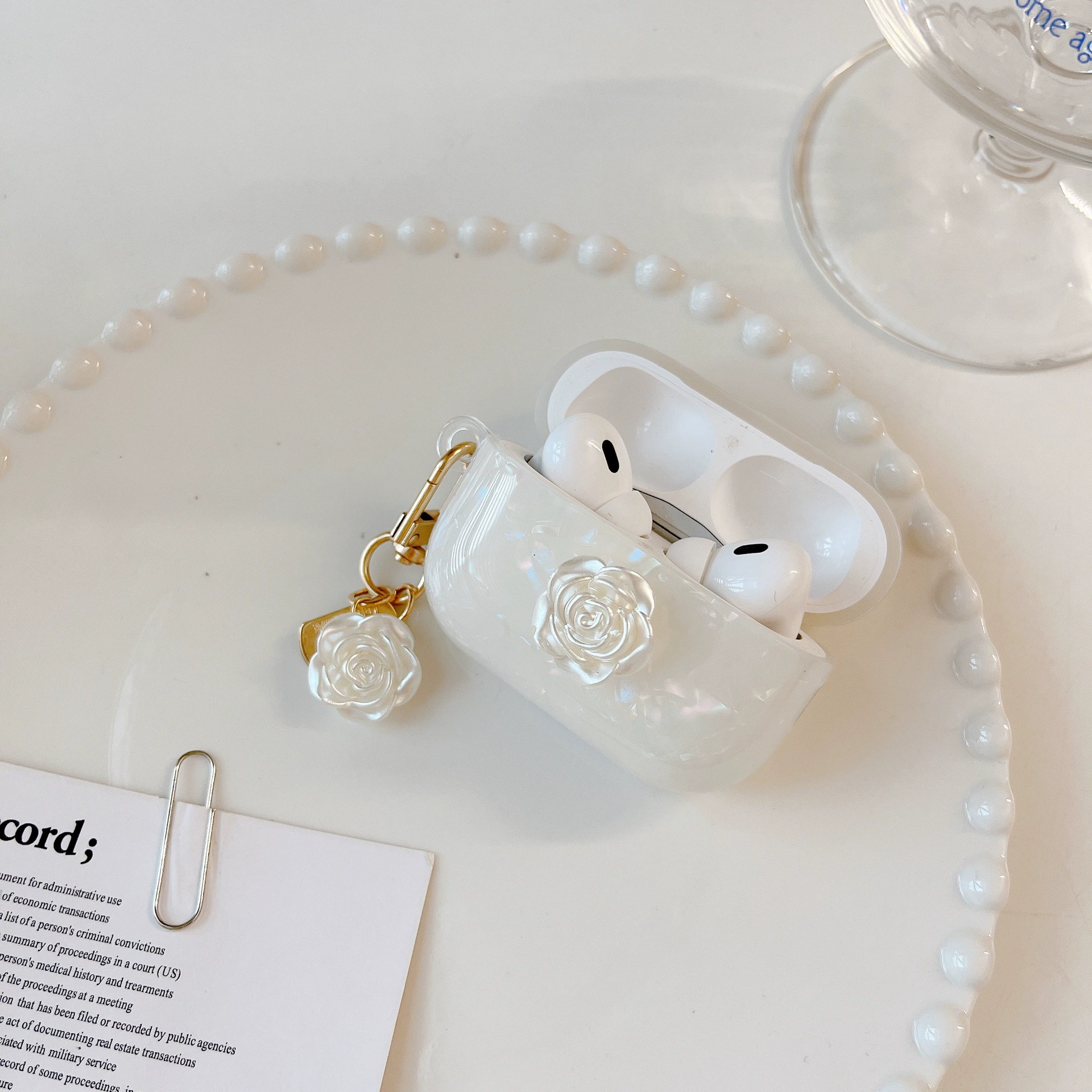 Совместимо с защитной крышкой для беспроводных наушников Apple AirPods Pro 2, корпус AirPods 3, горный узор камелии