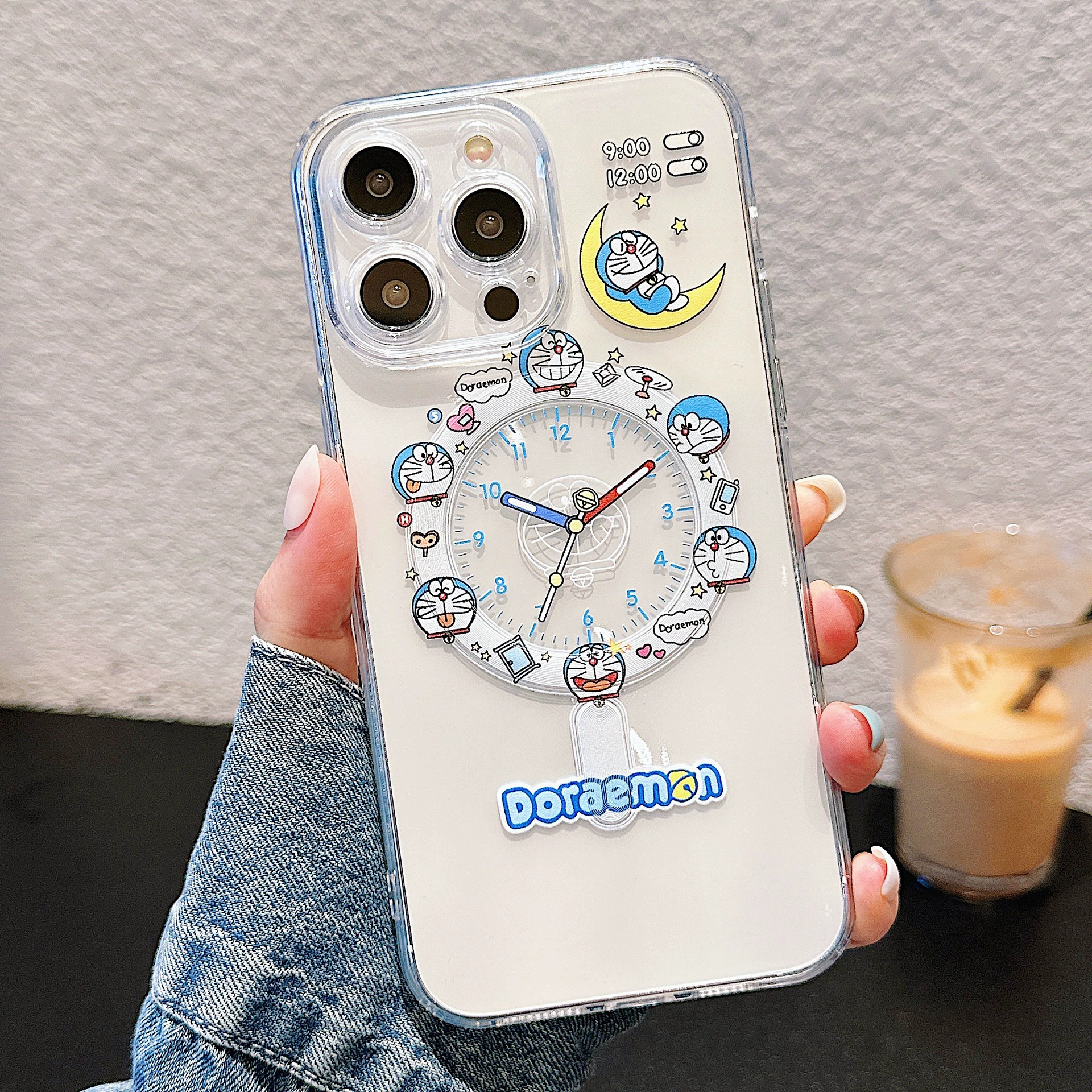 Милые совместимые часы, прозрачный чехол для телефона, iPhone, 15 Pro Max, защита от осипания