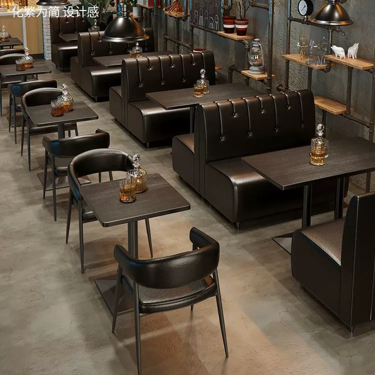 Барный диван для KTV, стол и стулья для магазина молочного чая, таверна в стиле ретро, интернет-знаменитости, винный и кофейный уголок для западного ресторана, диван-бокс.