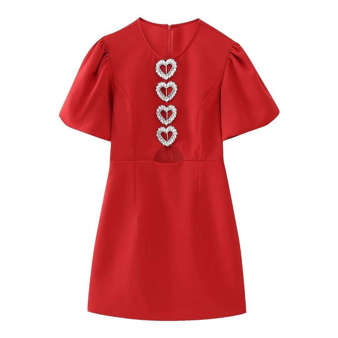 Abbigliamento donna abbigliamento donna 2024 primavera nuovo stile abito decorativo a forma di cuore cavo_voghion.com