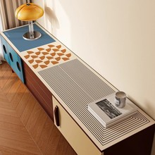 中古风电视柜桌垫餐边柜台面保护垫鞋柜酒柜防脏桌布皮革玄关垫子