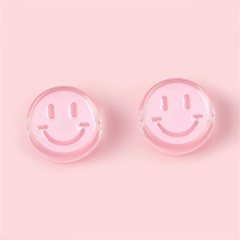 4 Pieces Diameter 22mm Hole 4~4.9mm Arylic Smiley Face Polished Beads display picture 9