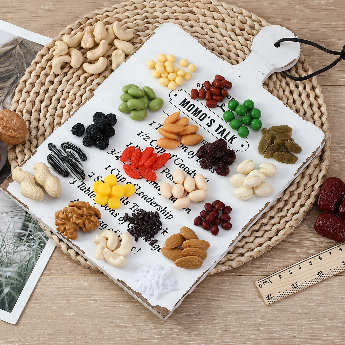 仿真五谷杂粮道具玉米食玩模型坚果腰果花生黄豆大米八宝粥纳豆