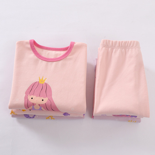 Children's Autumn Clothes and Autumn Pants Set New Cotton Class A Underwear Set Boys and Girls Home Clothing New Style