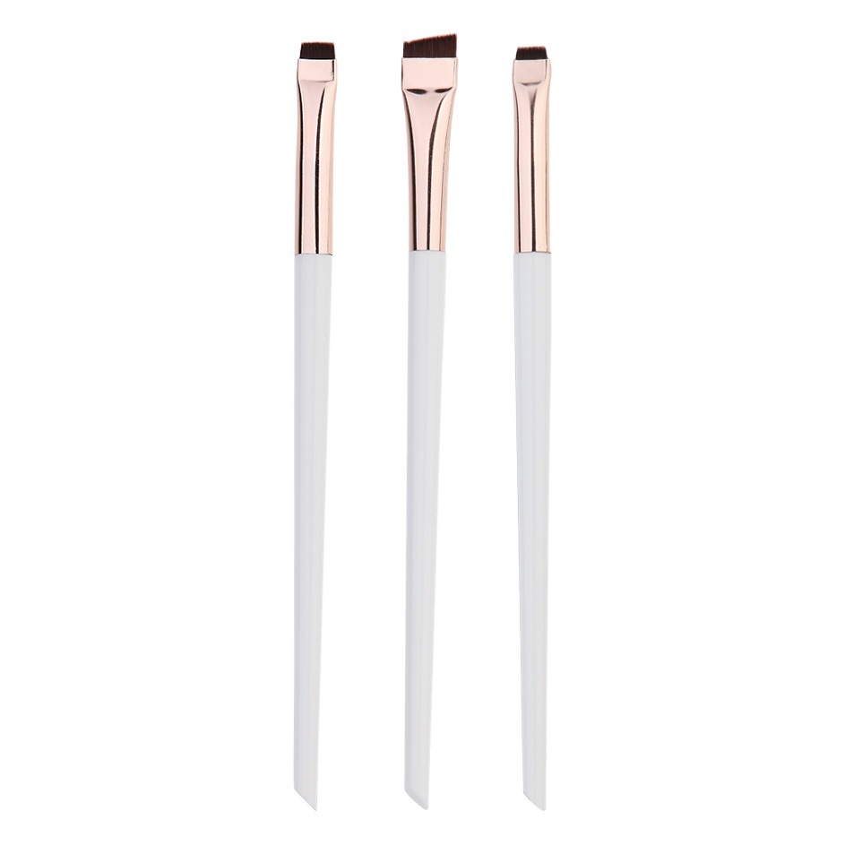 Cross-border Hot 3-piece hoja delineador de ojos cepillo oblicuo cepillo de cejas delineador de ojos cepillo de sombra de ojos ultrafino cepillo de maquillaje