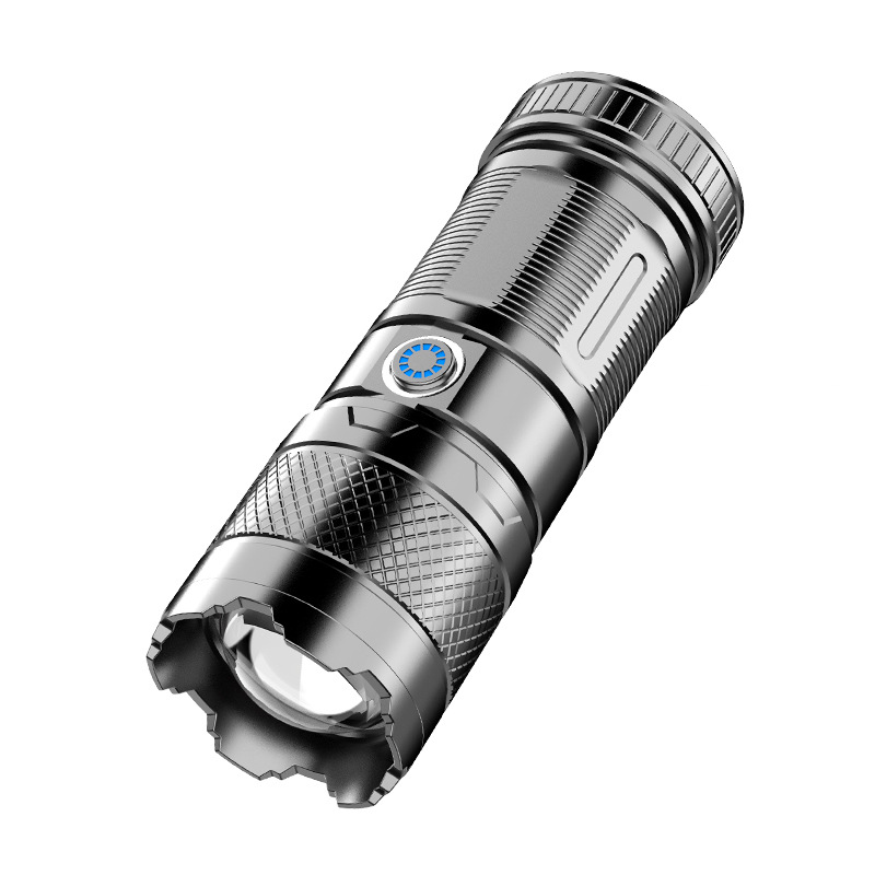 Al Aire Libre multi-función linterna fuerte luz al aire libre de carga de alta potencia de larga resistencia blanco láser pistola patrulla linterna