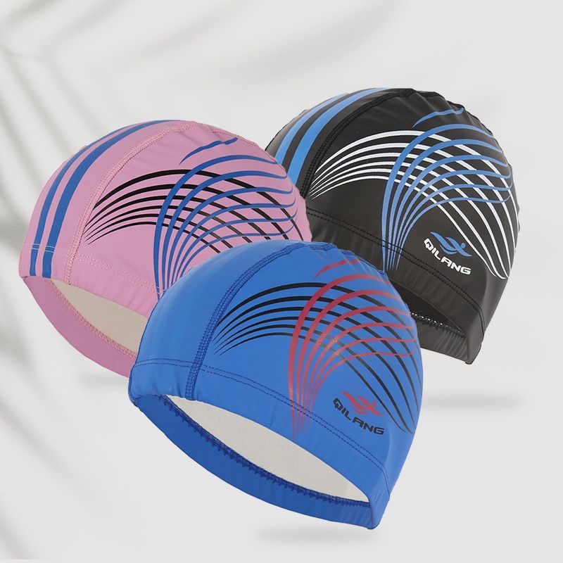 Sombreros de baño para hombres y mujeres pu adultos niños tela general no estrangulada cabeza larga fábrica de sombreros de baño comercio al por mayor