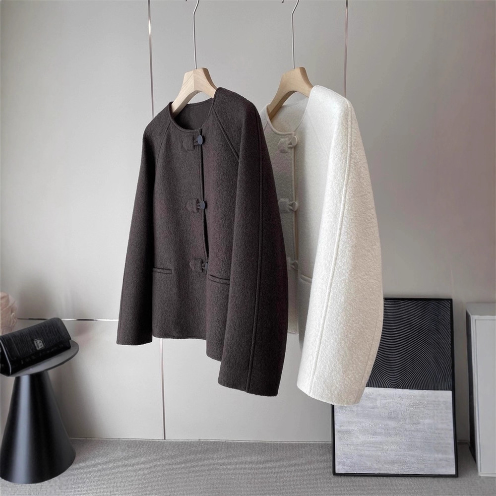 In Stock Now! This Is It! Only This Type! Wool Loop Pile Fleece in a New Chinese Style Silhouette