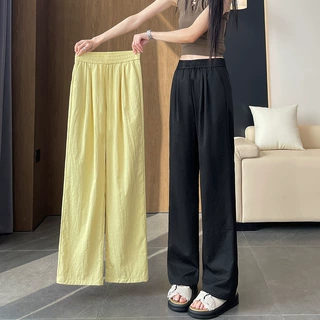 实拍防晒山本裤女夏薄2025新款宽松垂感直筒休闲速干显瘦阔腿裤