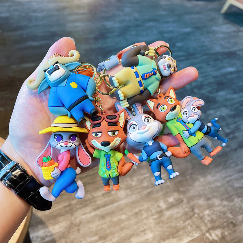 新しいズートピアペンダント漫画人形ジュディ人形かわいいキーホルダー漫画かわいいバッグペンダント|undefined