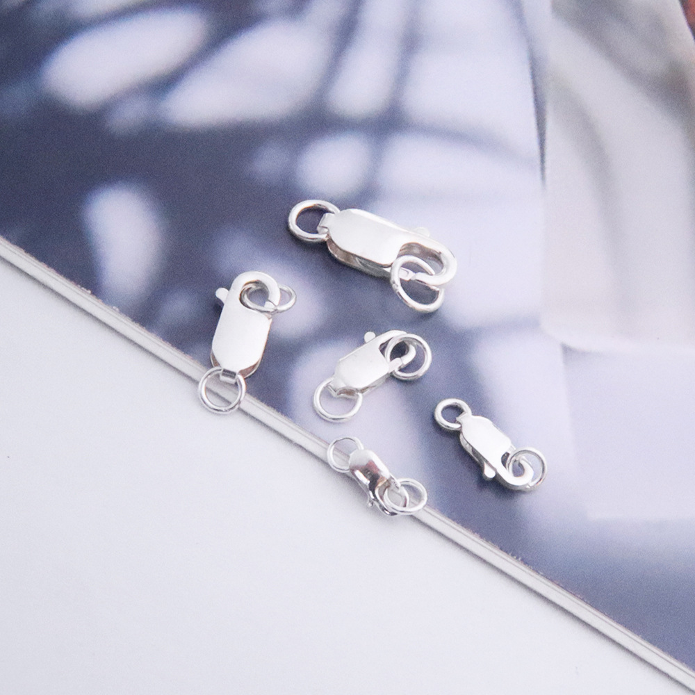 Polishing Design Simple Style Style 1 Piece 925 Sterling Silver Solid Color Jewelry Buckle Jewelry Accessories